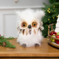 Woodland Feathery Owl Christmas Tabletop Figure - 7"