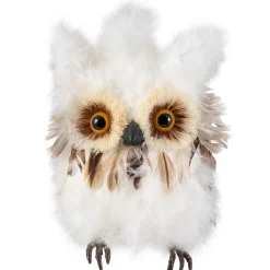 Woodland Feathery Owl Christmas Tabletop Figure - 7"