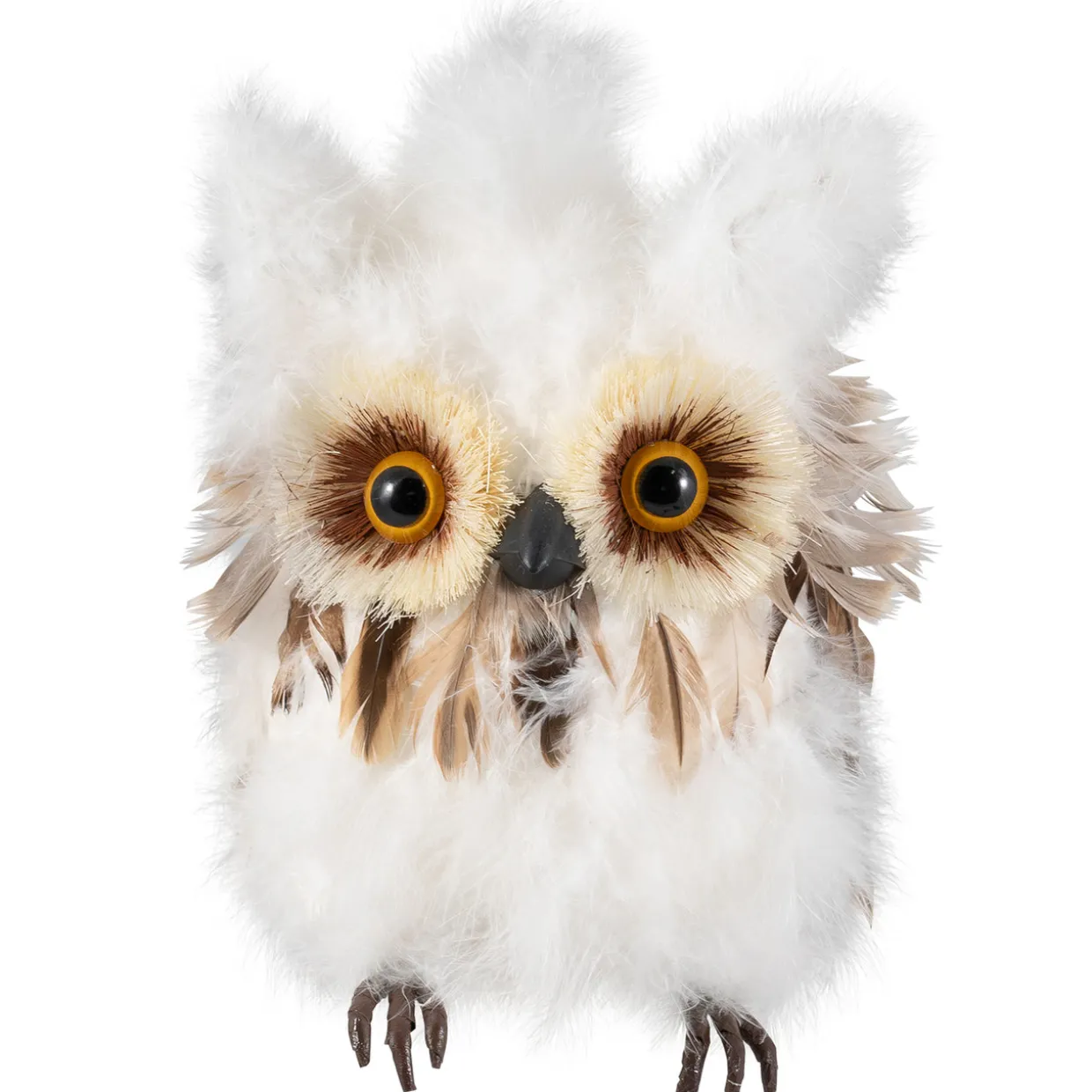 Woodland Feathery Owl Christmas Tabletop Figure - 7"