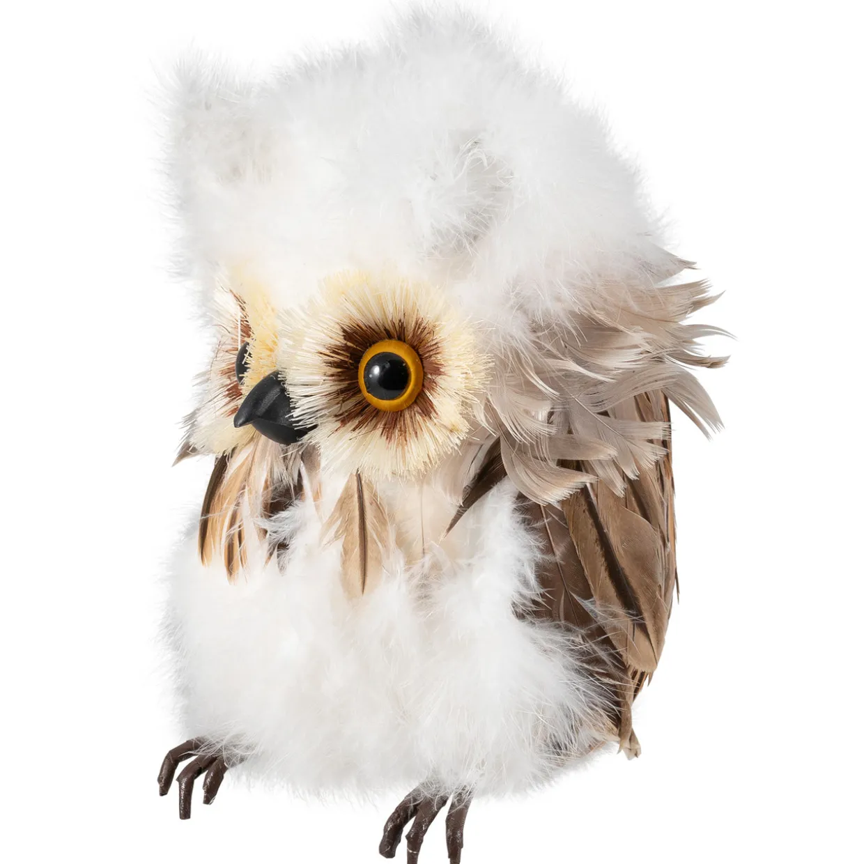 Woodland Feathery Owl Christmas Tabletop Figure - 7"