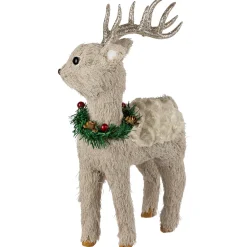 Woodland Reindeer with Wreath Christmas Figure - 13.75