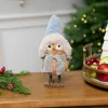 Woodland Standing Bird with Plush Winter Hat Christmas Figure - 7.5"