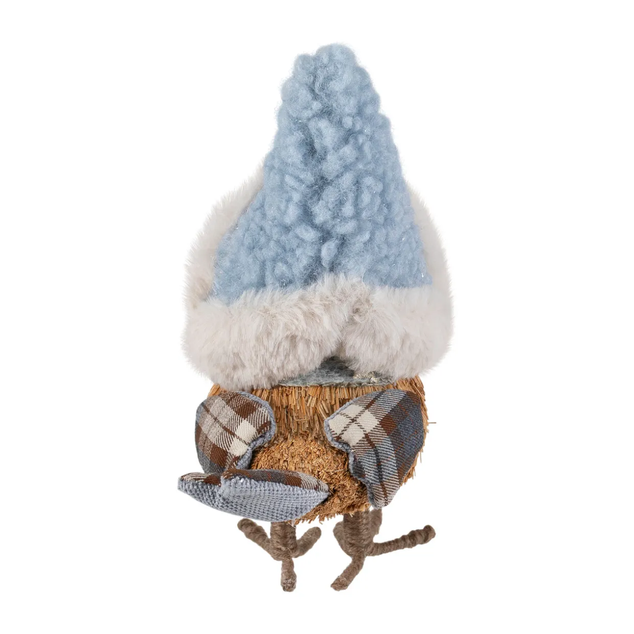 Woodland Standing Bird with Plush Winter Hat Christmas Figure - 7.5"