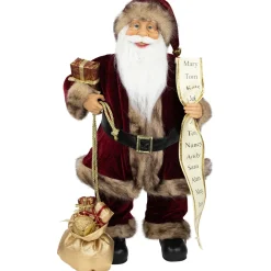 Woodland Standing Santa Claus Christmas Figure with Name List - 24"