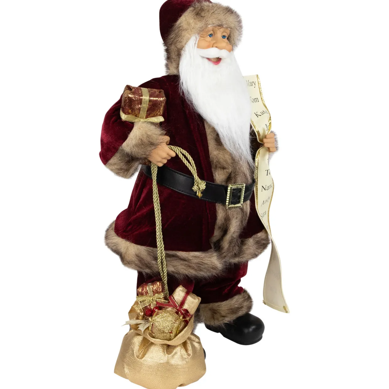 Woodland Standing Santa Claus Christmas Figure with Name List - 24"