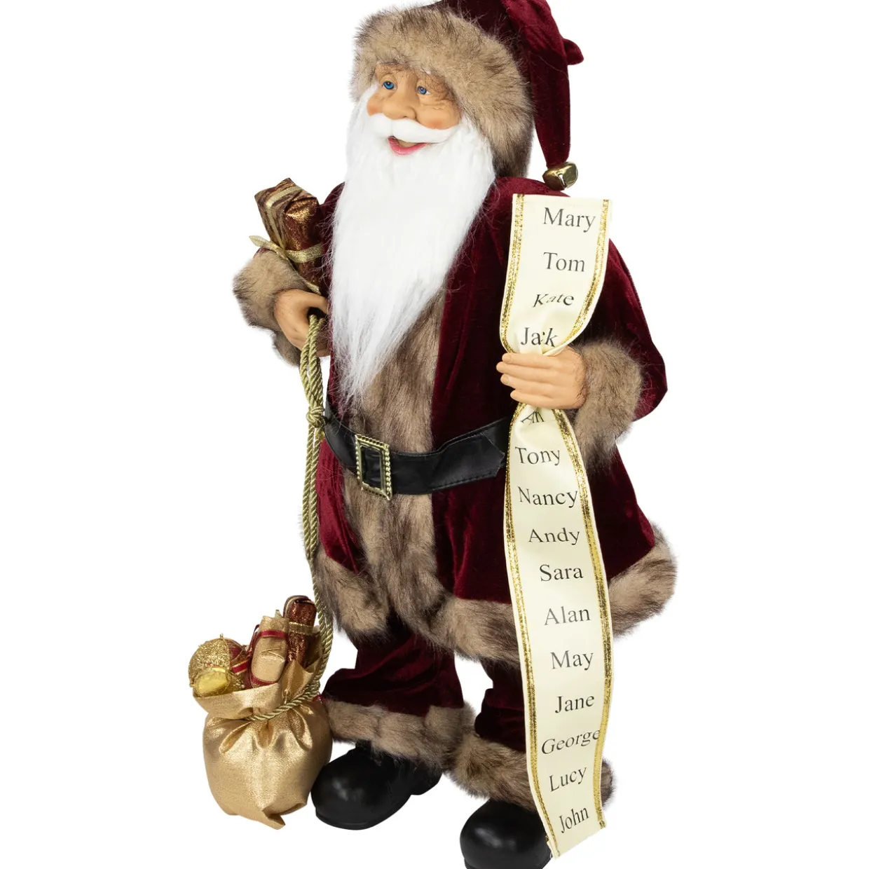 Woodland Standing Santa Claus Christmas Figure with Name List - 24"