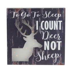 8"x8" LED Lighted Fiber Optic Deer “To Go to Sleep I Count Deer Not Sheep” Wall Art Decoration