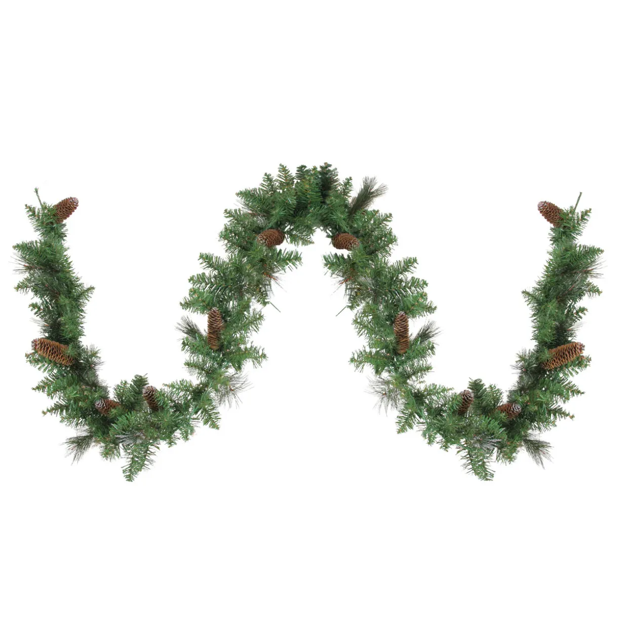 Yorkville Pine and Glitter Pinecone Artificial Christmas Garland - 9' x 10" - Unlit