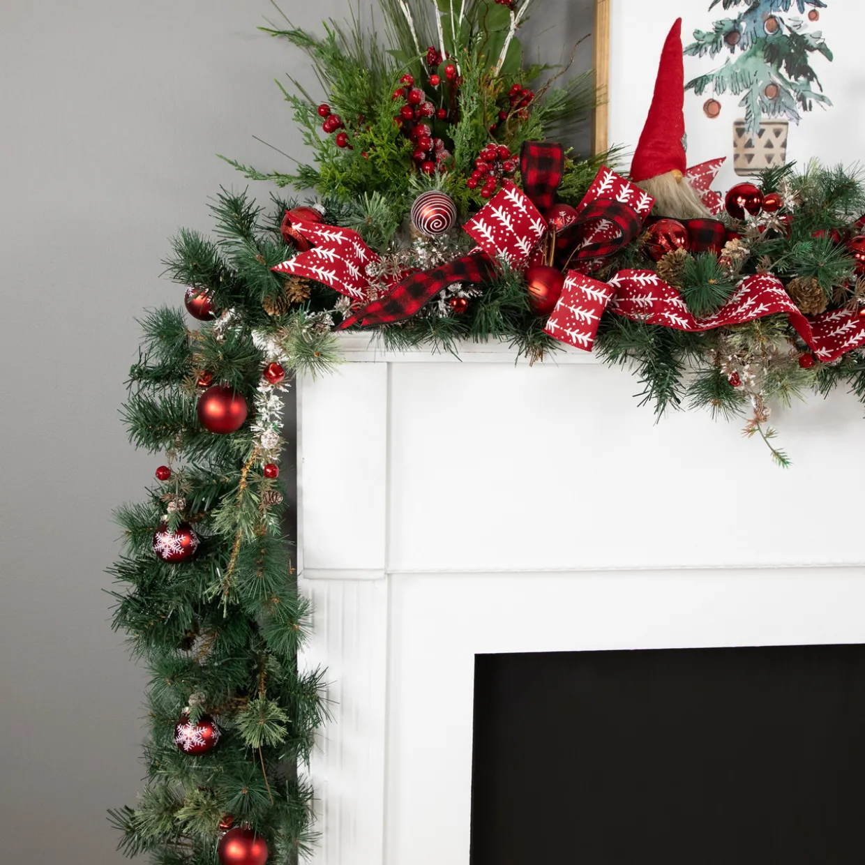 Yorkville Pine and Glitter Pinecone Artificial Christmas Garland - 9' x 10" - Unlit